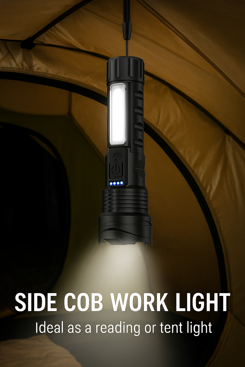 Anvara Zaklamp LED – Oplaadbaar via USB – 2000 lumen – Militaire & Krachtige zaklamp – 6 Modi – Zoomfunctie – Compact & Lichtgewicht
