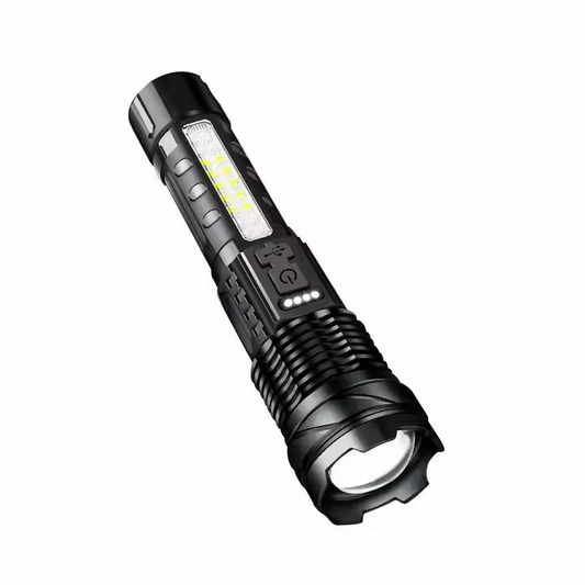 Anvara Zaklamp LED – Oplaadbaar via USB – 2000 lumen – Militaire & Krachtige zaklamp – 6 Modi – Zoomfunctie – Compact & Lichtgewicht